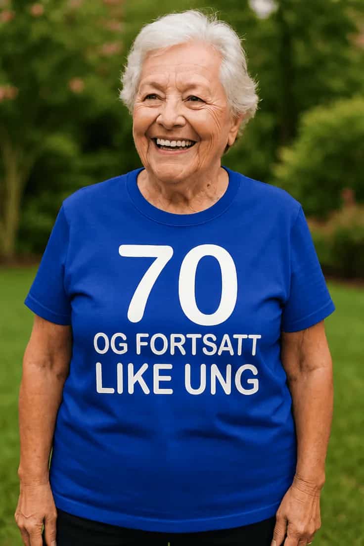 T-skjorte 70 og fortsatt ung