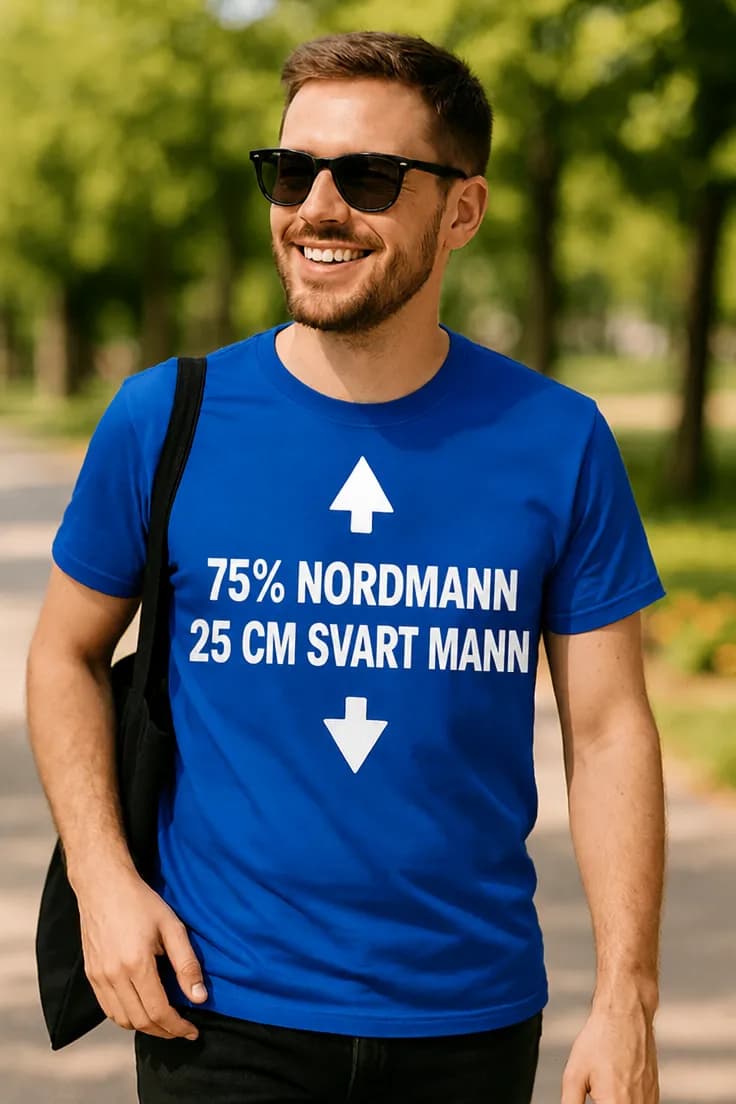 Morsom t-skjorte 75 prosent nordmann