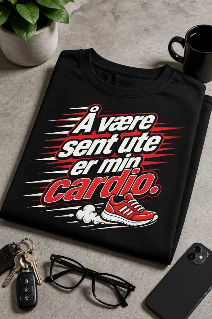 T-skjorte å være sent ute er min cardio