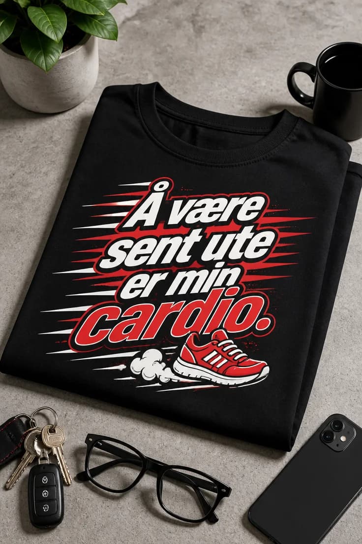 T-skjorte å være sent ute er min cardio
