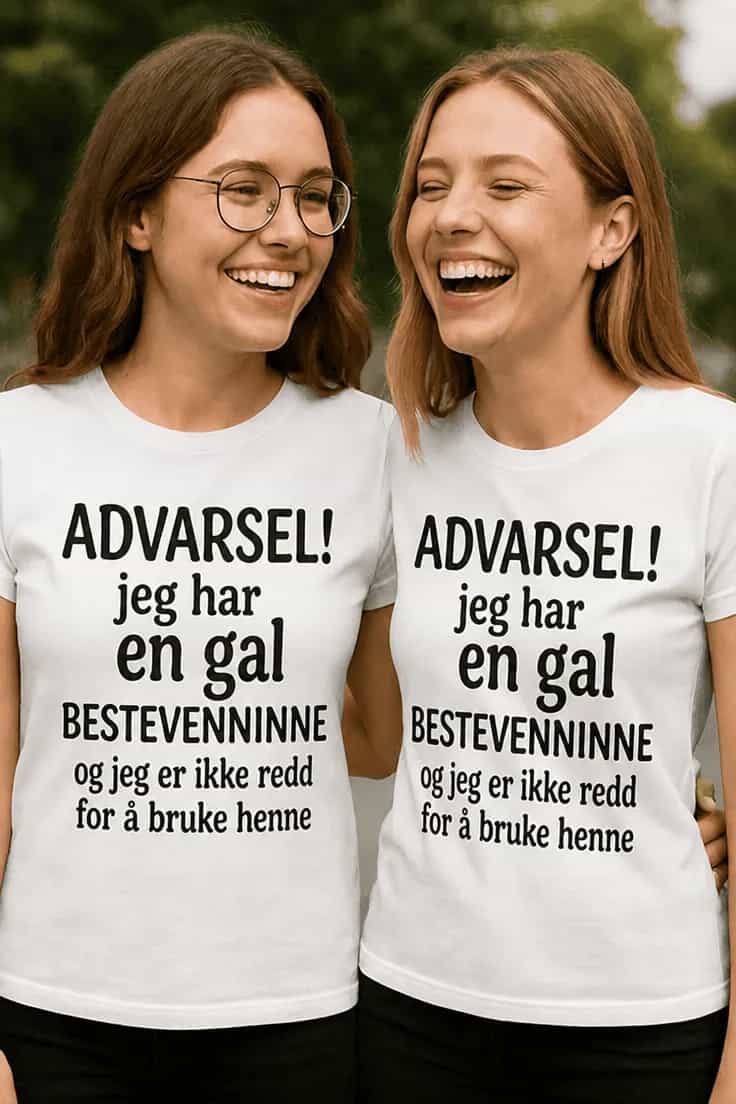 Morsom t-skjorte Advarsel gal bestevenninne