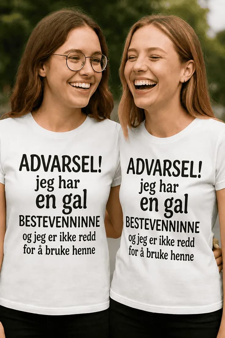 Morsom t-skjorte Advarsel gal bestevenninne