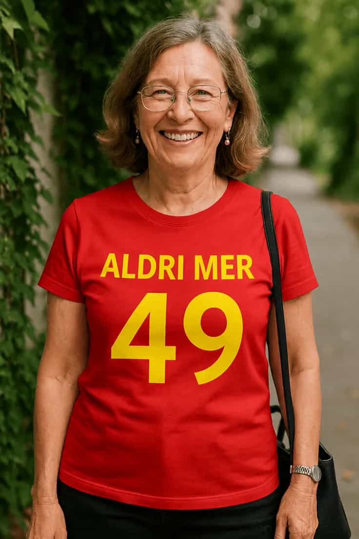 Morsom t-skjorte Aldri mer 49 – ALDRI MER 49