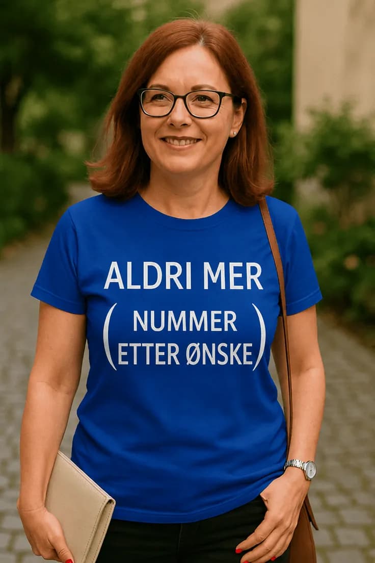 Morsom t-skjorte Aldri mer valgfritt tall