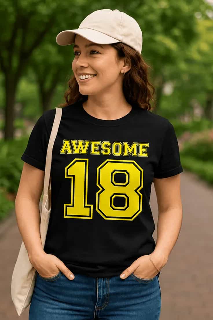 Morsom t-skjorte Awesome 18 – AWESOME 18