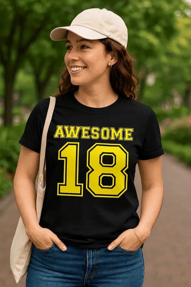 Morsom t-skjorte Awesome 18 – AWESOME 18