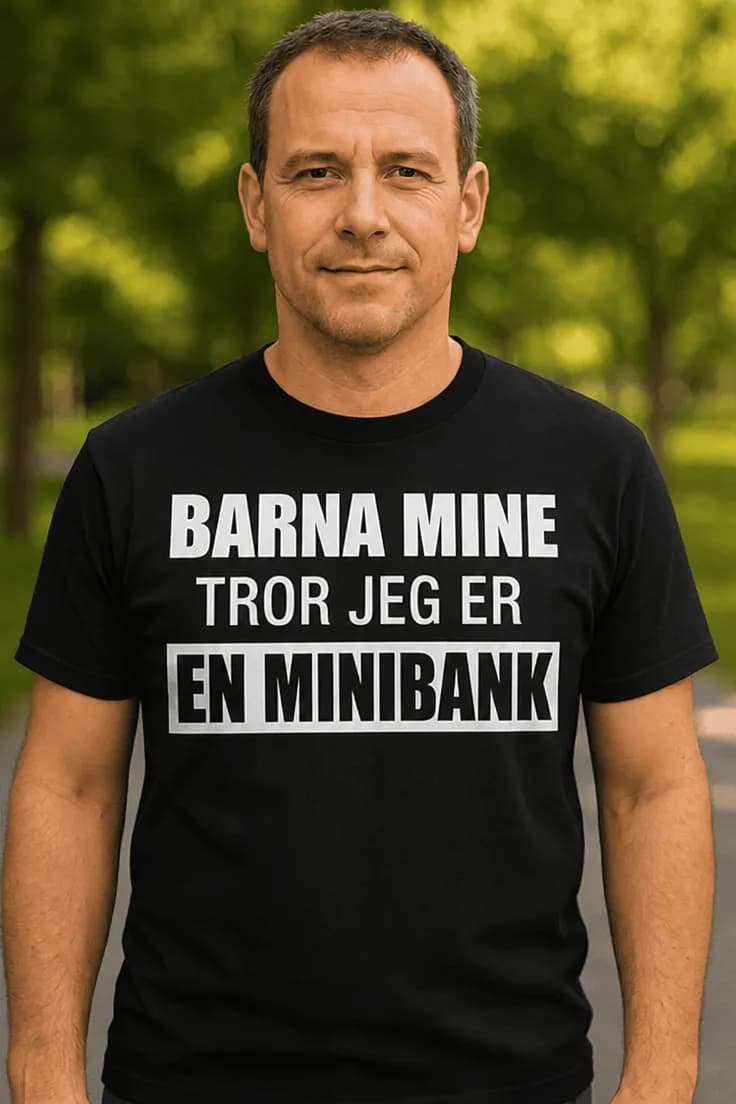 Morsom t-skjorte Barna tror jeg er minibank