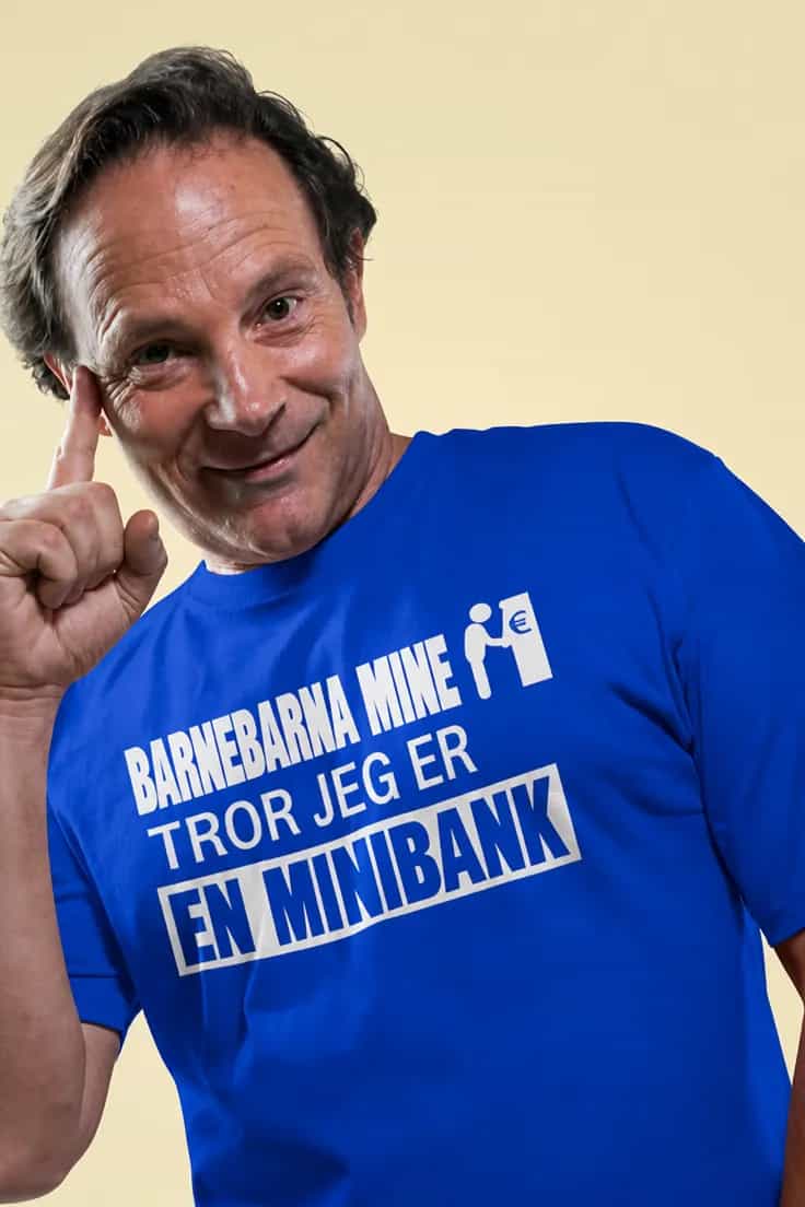 Morsom t-skjorte Barnebarn tror jeg er minibank
