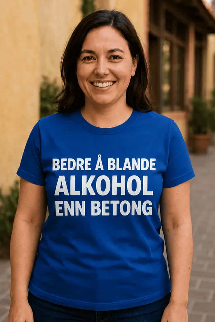 Morsom t-skjorte Bedre å blande alkohol