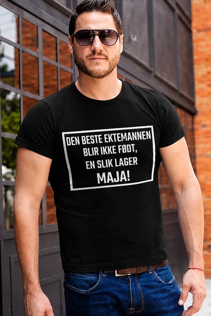 Morsom t-skjorte Beste ektemann med navn