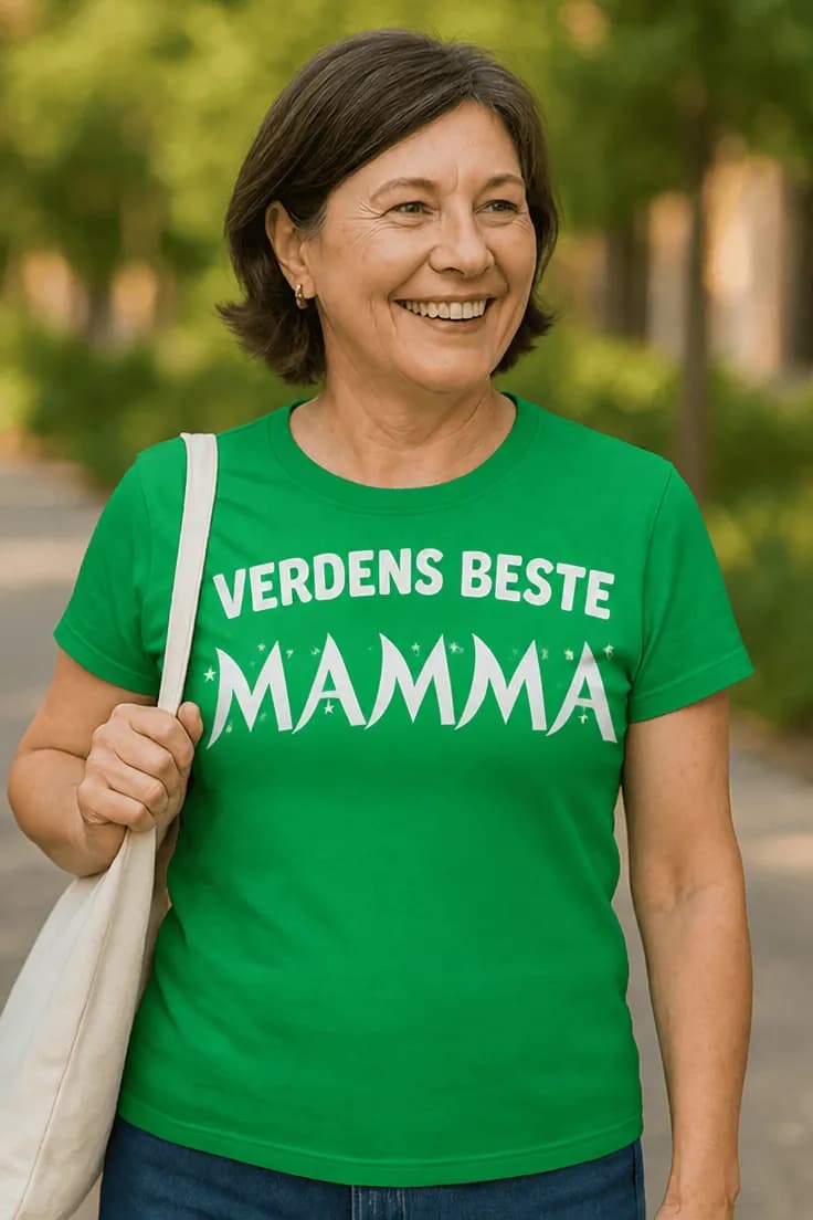 Morsom t-skjorte Beste mamma i verden – VERDENS BESTE