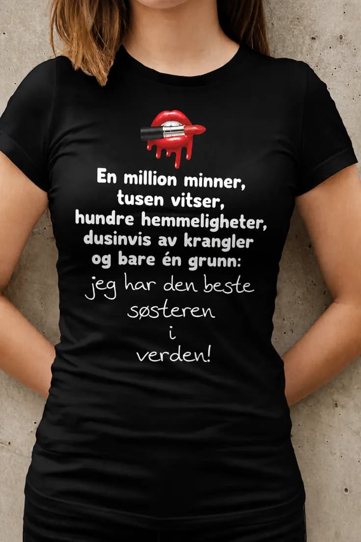 Morsom t-skjorte Beste søster i verden