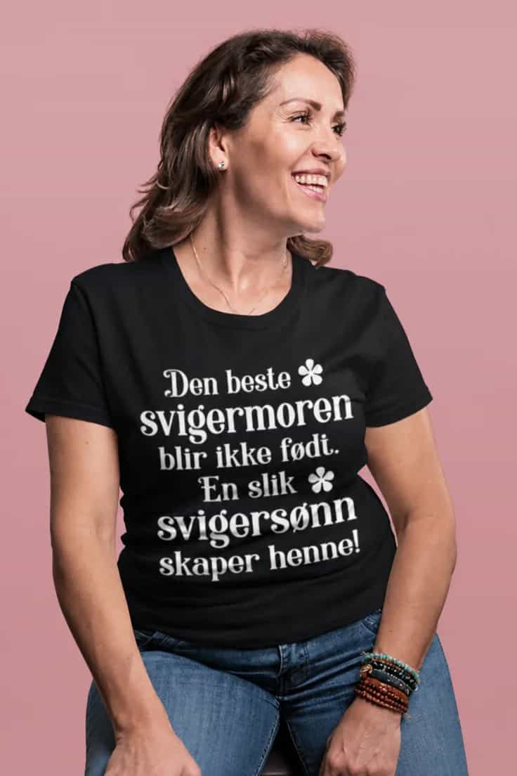 Morsom t-skjorte Beste svigermor fra svigersønn