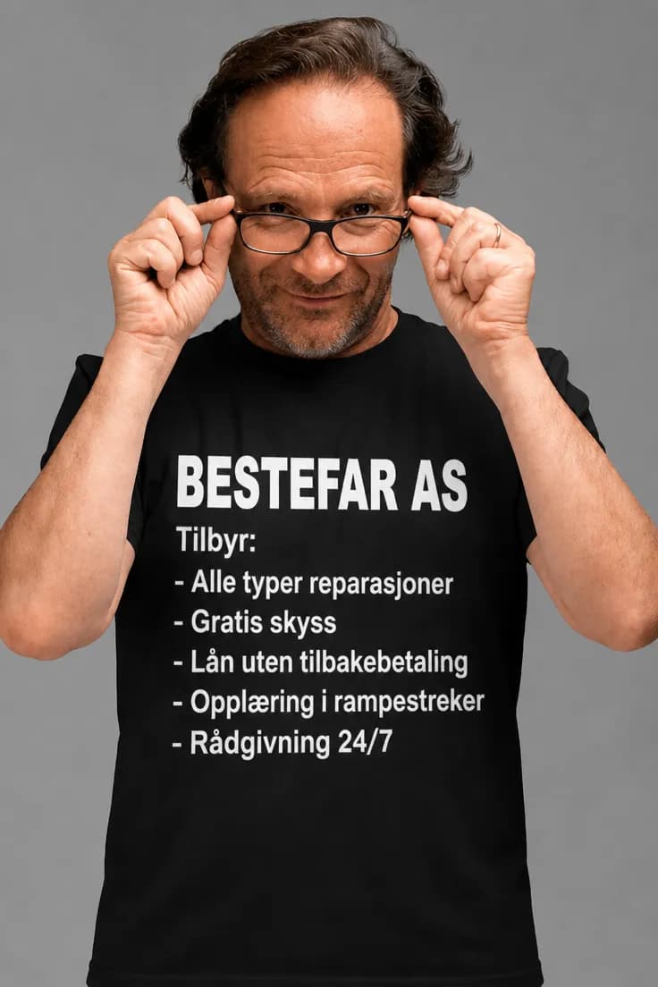 Morsom t-skjorte Bestefar AS – BESTEFAR AS
