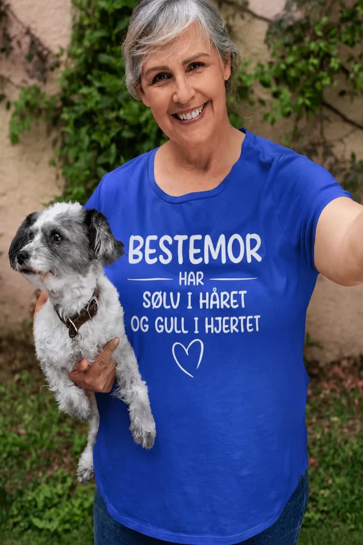 Morsom t-skjorte Bestemor med gullhjerte