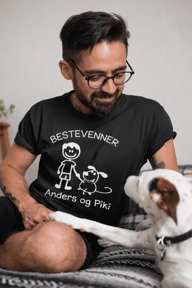 Morsom t-skjorte bestevenner med navn