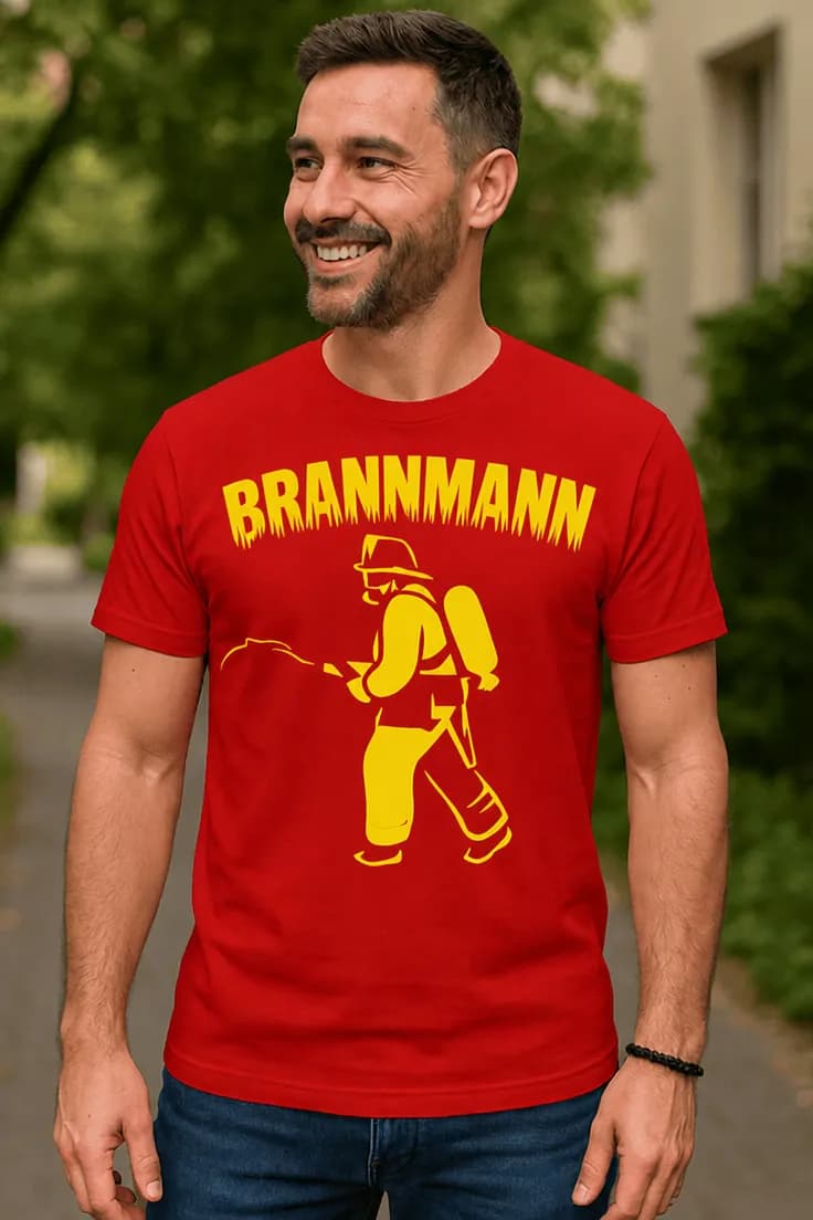 Brannmann t-skjorte med flamme-motiv