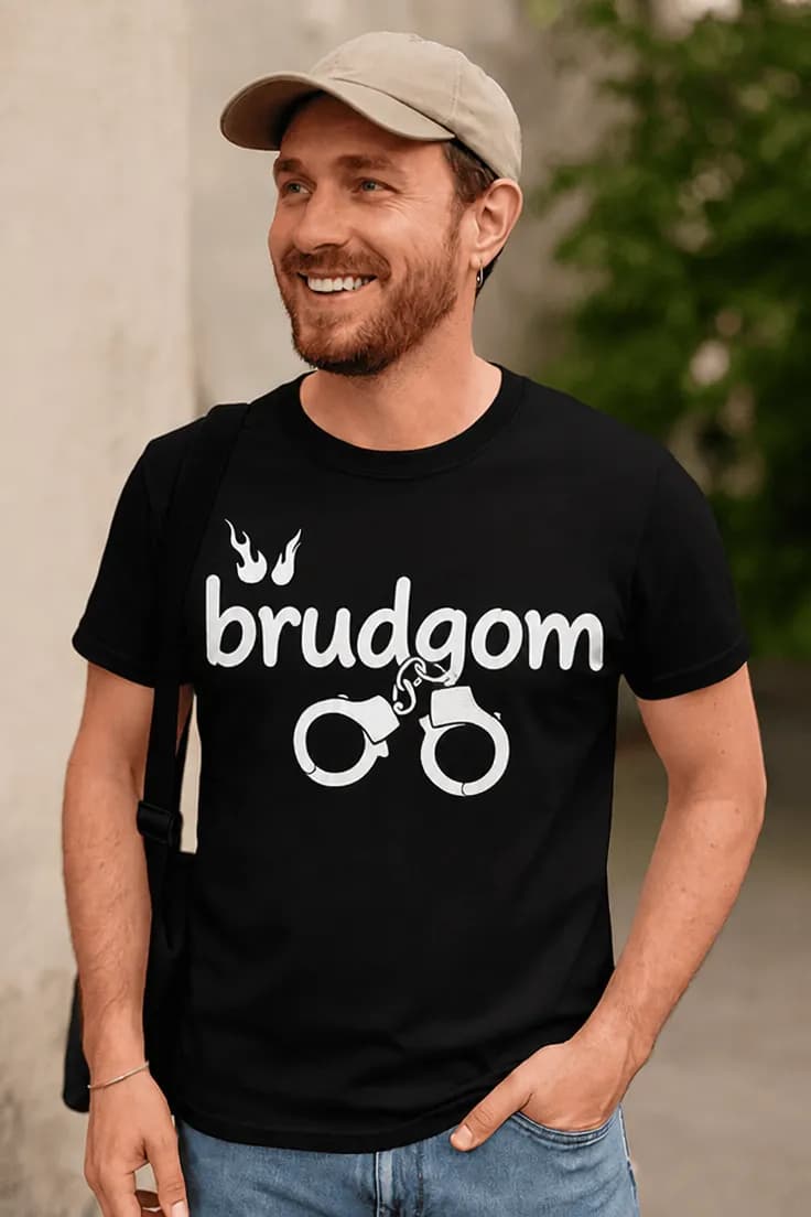 Morsom t-skjorte Brudgom med håndjern brudgom