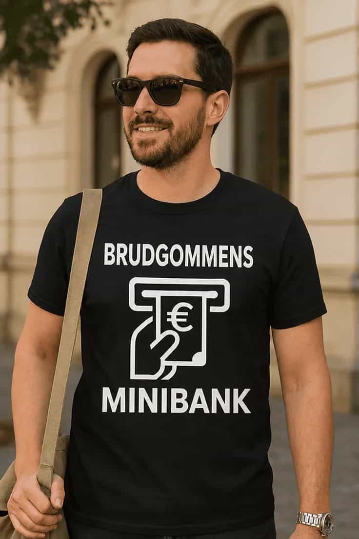 Morsom t-skjorte Brudgommens minibank