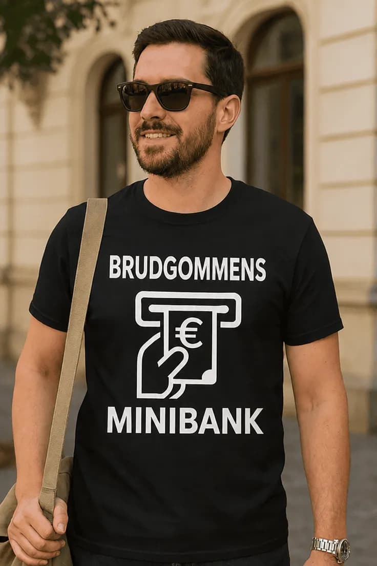 Morsom t-skjorte Brudgommens minibank