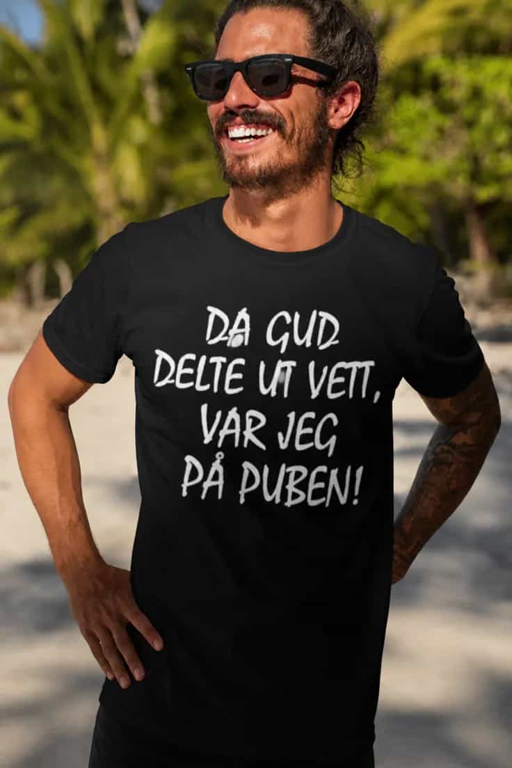 Morsom t-skjorte Da Gud delte ut vett