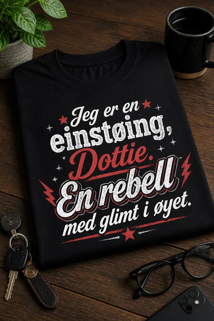 T-skjorte: Jeg er en einstøing, Dottie. En rebell med glimt