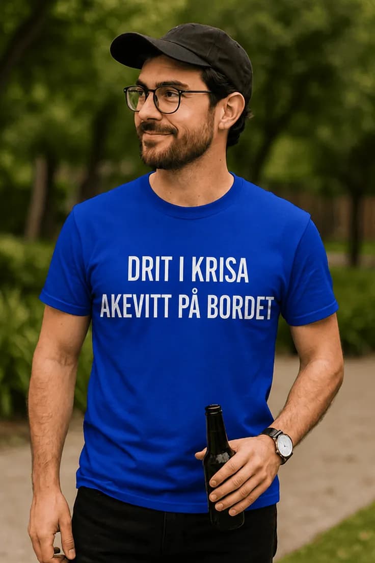 Morsom t-skjorte Drit i krisa – DRIT I KRISA
