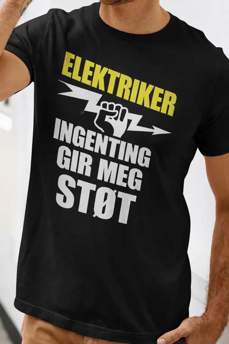 Morsom t-skjorte Elektriker ingenting gir støt