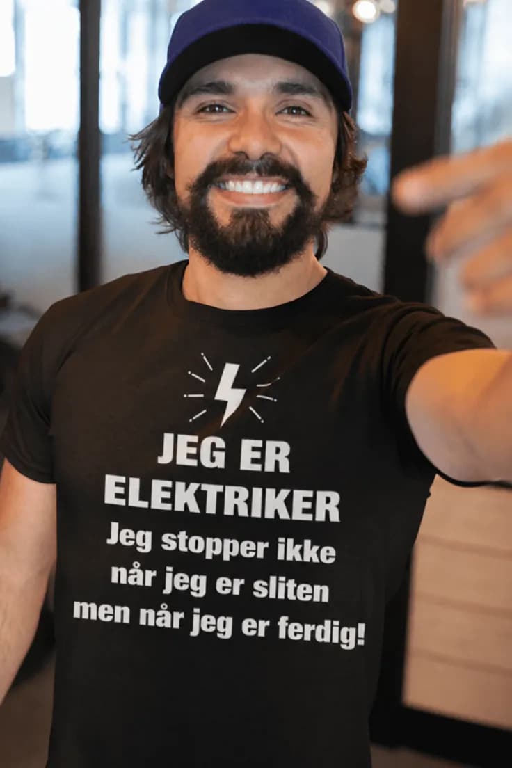T-skjorte Elektriker stopper ikke – med ønsket yrke