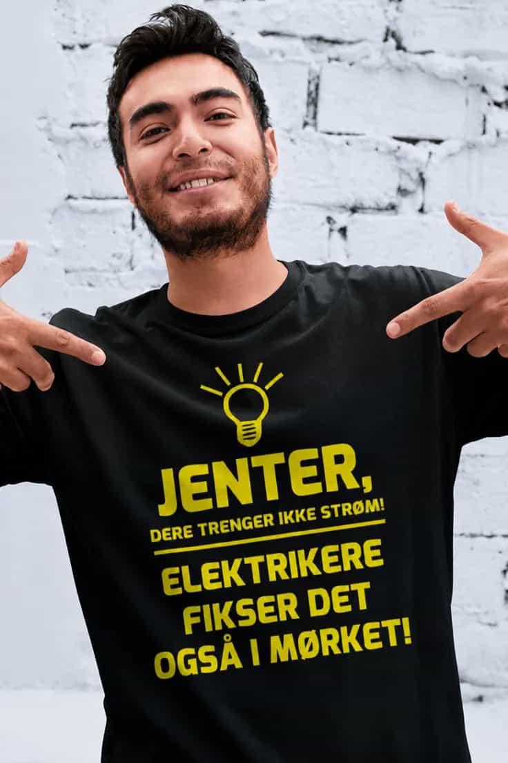 Morsom t-skjorte Elektrikere i mørket
