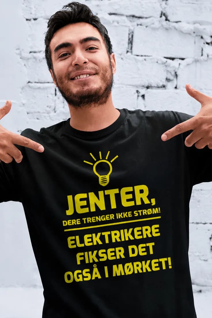Morsom t-skjorte Elektrikere i mørket