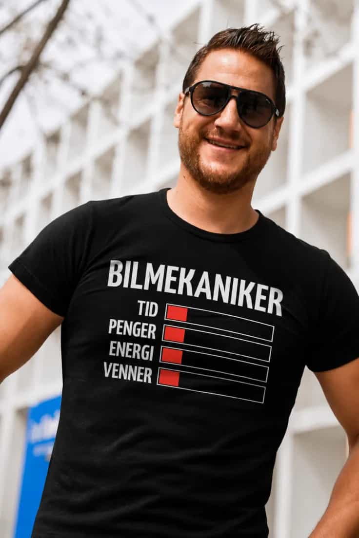 Morsom t-skjorte Energisk bilmekaniker – BILMEKANIKER