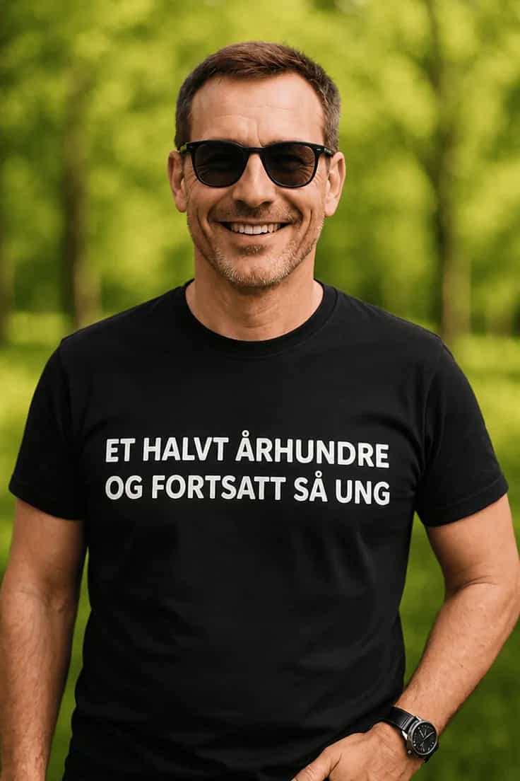 Morsom t-skjorte Et halvt århundre ung