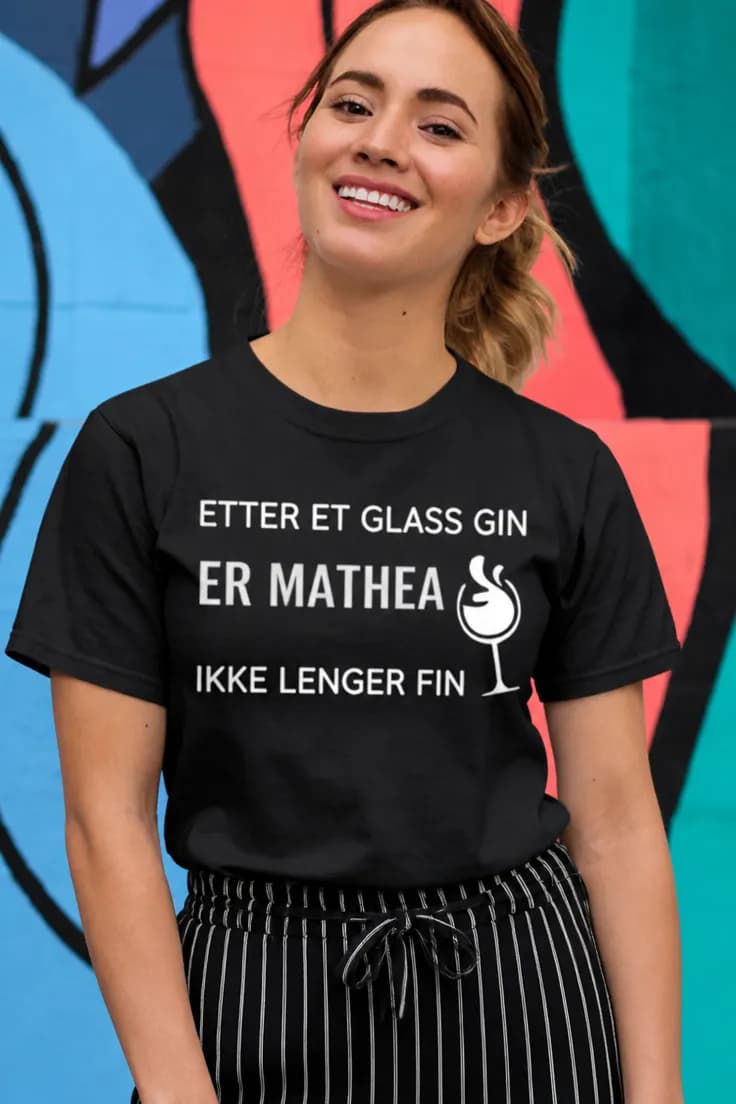 Morsom t-skjorte Etter et glass gin med navn