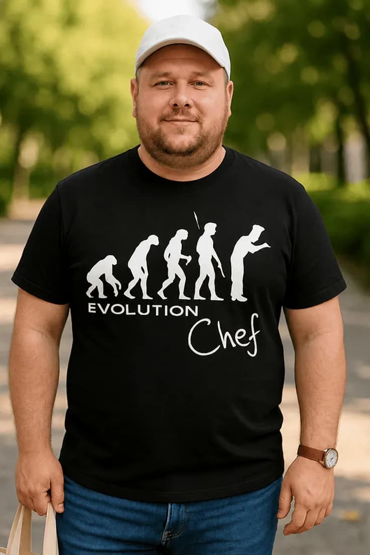 Morsom t-skjorte Evolution kokk – EVOLUTION Chef