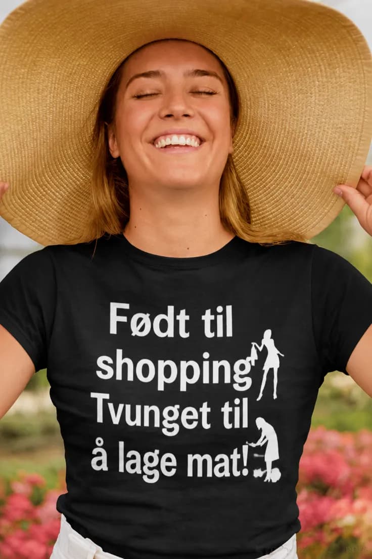 Morsom t-skjorte Født til shopping | Født til