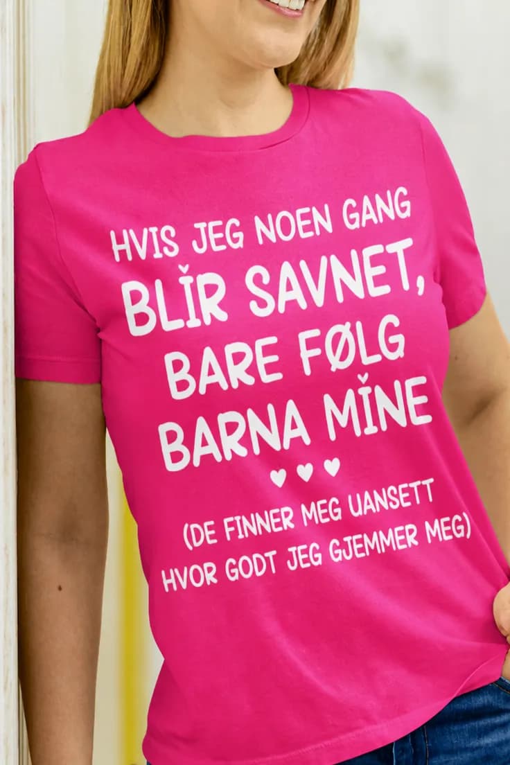 Morsom t-skjorte Følg barna mine – HVIS JEG