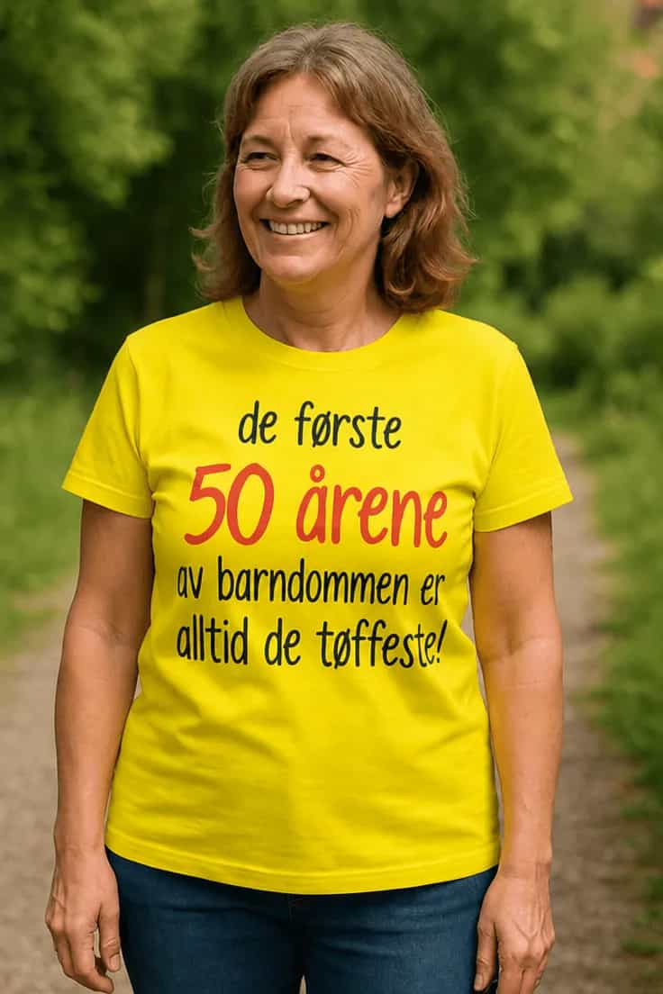 Morsom t-skjorte Første 50 år av barndommen