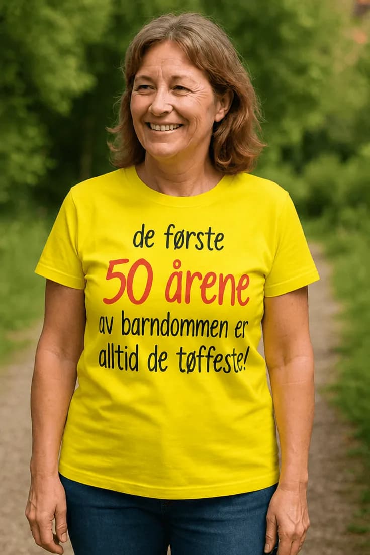 Morsom t-skjorte Første 50 år av barndommen