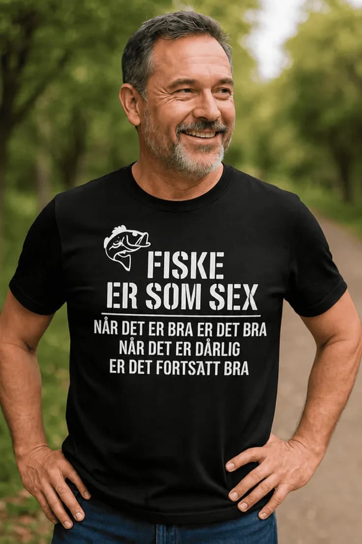 Morsom t-skjorte Fiske er som sex
