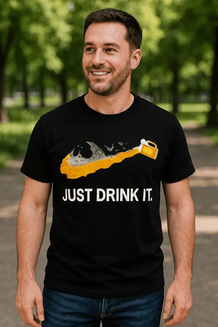 Morsom t-skjorte For ølelsker – JUST DRINK IT