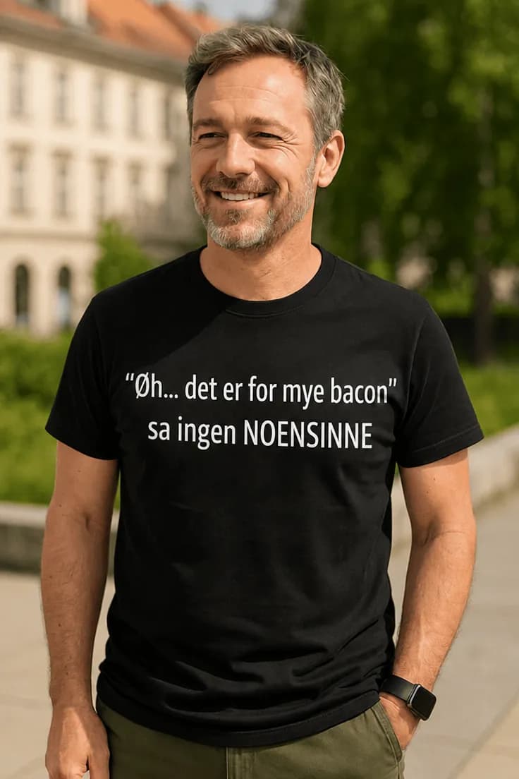 T-skjorte for mye bacon