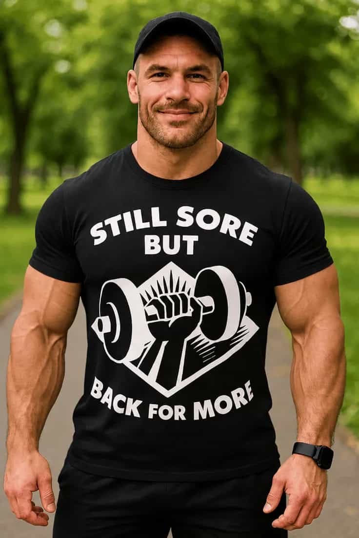 Morsom t-skjorte Fortsatt støl – STILL SORE BUT BACK