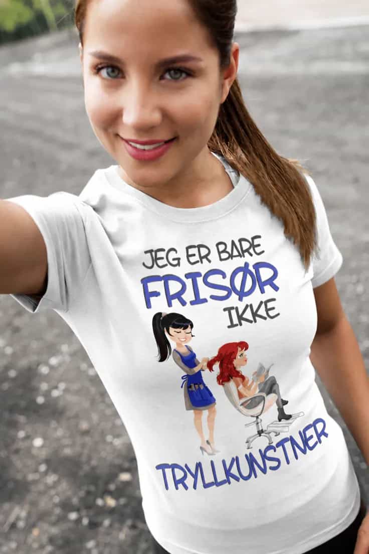 Morsom t-skjorte Frisør ikke tryllekunstner