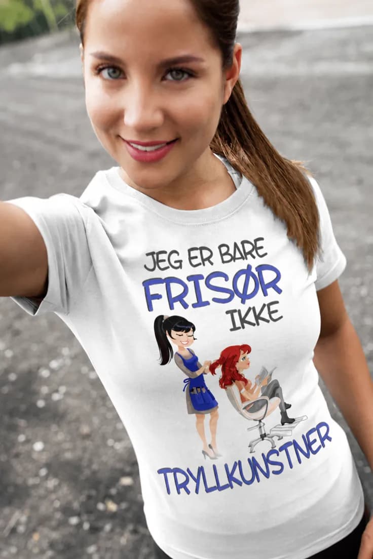 Morsom t-skjorte Frisør ikke tryllekunstner