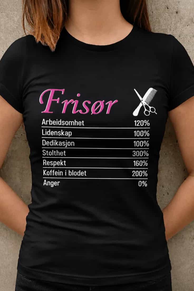 Morsom t-skjorte Frisør med full innsats