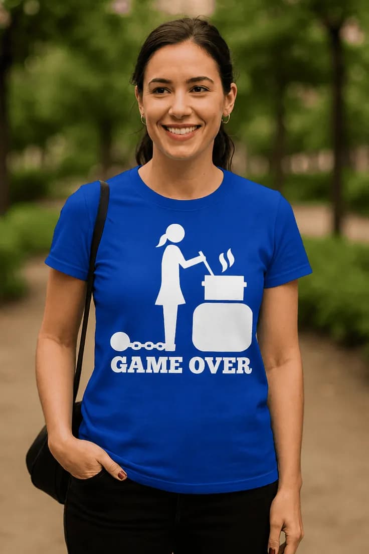 Morsom t-skjorte Game over kjøkken – GAME OVER