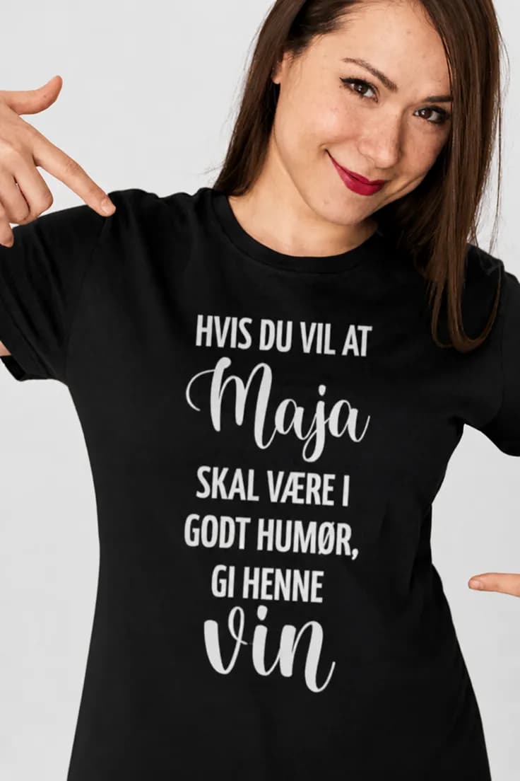 Morsom t-skjorte Gi henne vin med navn