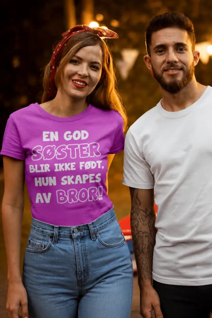 Morsom t-skjorte God søster skapes av bror