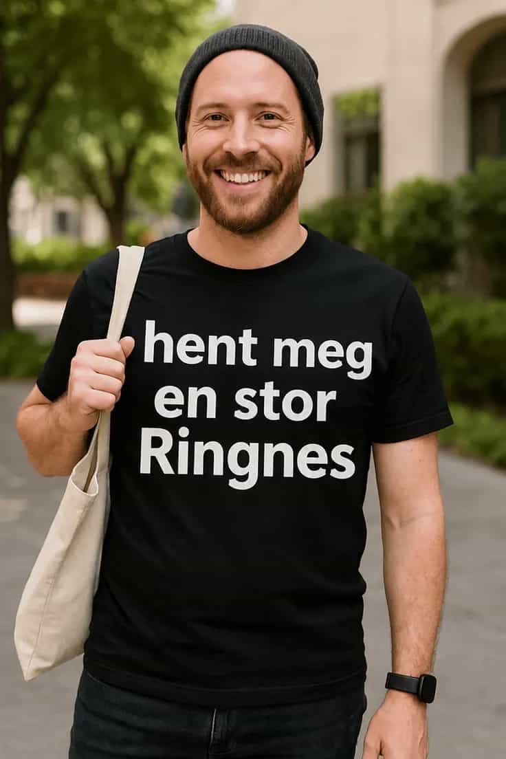 Morsom t-skjorte Hent meg en stor Ringnes